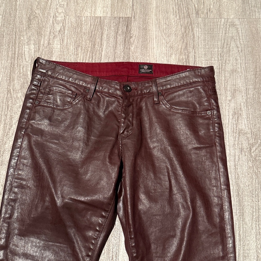AG Adriano Goldschmied Women's Deep Burgundy Skinny Jeans - Picture 2 of 14